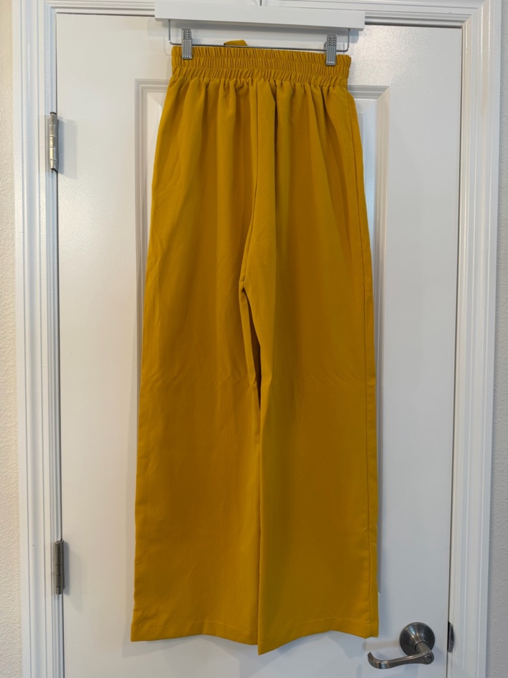 High-Waist Wide Leg Pants Set - Yellow- SMALL - Picture 5 of 7